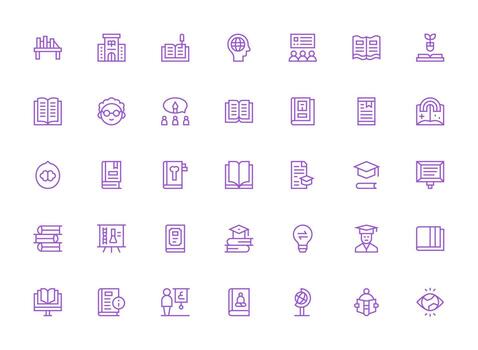 conocimiento incluso 35 regular limpiar línea ilustraciones limpiar icono colección para web utilizar vector