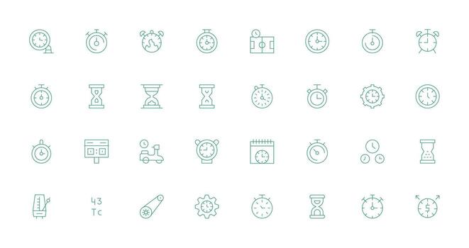 sincronización conjunto con 32 Delgado línea íconos completar icono conjunto para móvil aplicaciones vector