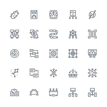 medio carrera contorno íconos desde datos fluir conjunto con 25 vectores alta resolución íconos para ninguna plataforma
