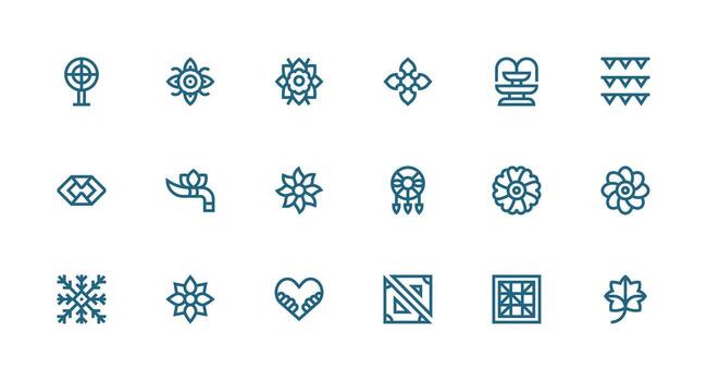 18 Icons for Motif in Strong Stroke Line Format Balanced Icon Set for Functional Design vector
