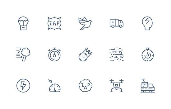 regular línea íconos desde rápido conjunto con 15 vectores creativo icono conjunto