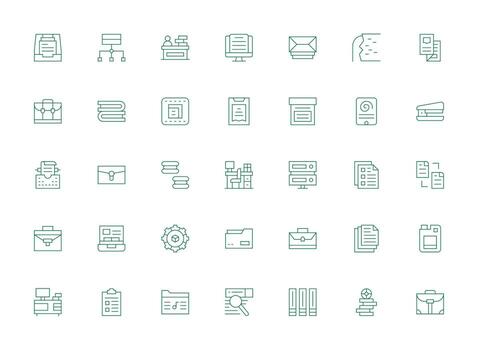 archivos diseño íconos presentando 35 en ligero línea estilo icono conjunto para aplicaciones vector