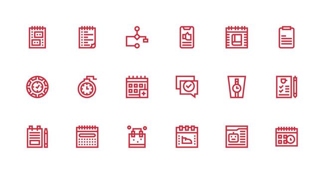 18 Icons for Task in Strong Stroke Line Format Clean Icon Pack vector