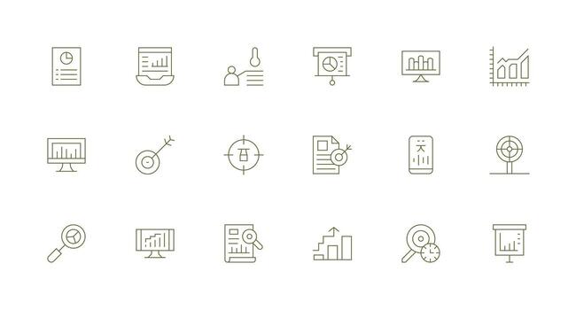 Minimal Line Style Kpi Icons with 18 Vectors Smart Icon Collection