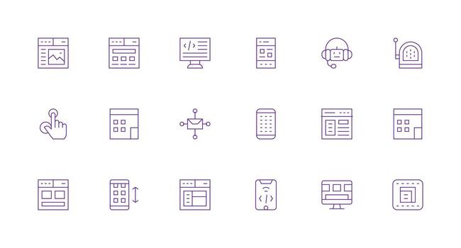 sensible visual paquete conteniendo 18 mínimo línea íconos completamente editable icono conjunto para web vector