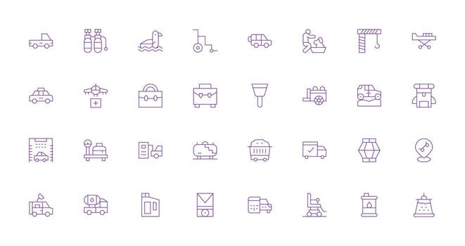 Thin Line Icons from Transport Set with 32 Vectors Core Icon Collection for Daily Tasks