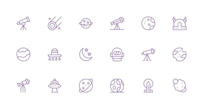 Minimal Line Style Galaxy Icons with 18 Vectors Icons Built for Visual Consistency Pack