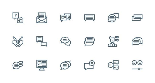 Feedback Form Design Icons featuring 18 in Strong Stroke Line Style Core Icon Collection for Daily Tasks vector