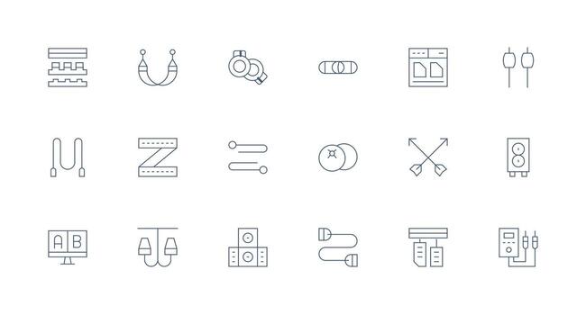Dual Visual Pack containing 18 Minimal Line Icons Neat Icon Set vector