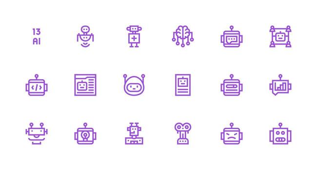 ai visual paquete conteniendo 18 fuerte carrera línea íconos sensible icono conjunto para flexible diseños vector