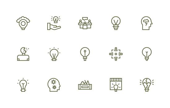 15 regular línea diseños para lluvia de ideas íconos escalable íconos para multiplataforma interfaces vector