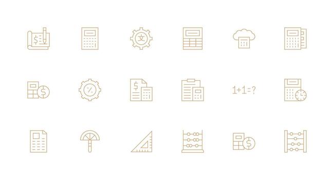 18 mínimo línea estilo íconos desde cálculo colección digital producto íconos para rápido entrega vector