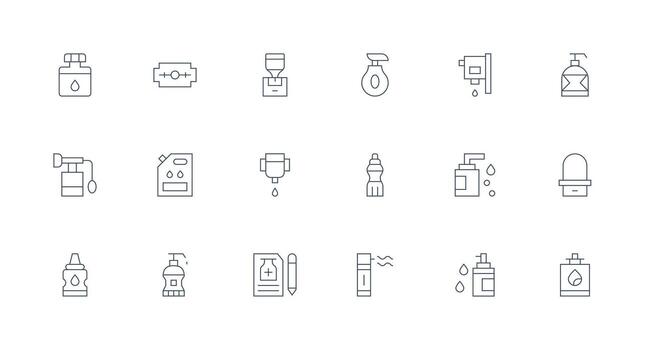 Refill Visual Pack containing 18 Minimal Line Icons Multi-Purpose Icon Set vector