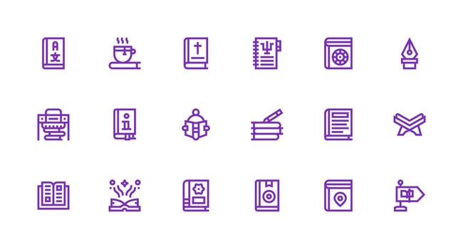 18 íconos para libro en fuerte carrera línea formato de múltiples fines icono paquete para plantillas vector
