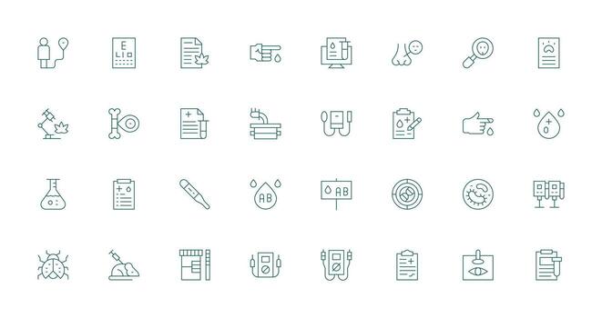 Testing Icon Set with 32 Thin Line Graphics Flexible Icon System for Web Interfaces vector