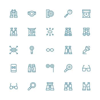 Medium Stroke Outline Icons from Optical Set with 25 Vectors Design Ready Icon Set for Teams