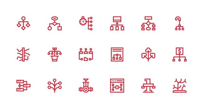 fuerte carrera línea íconos desde derivación conjunto con 18 vectores aplicación icono paquete