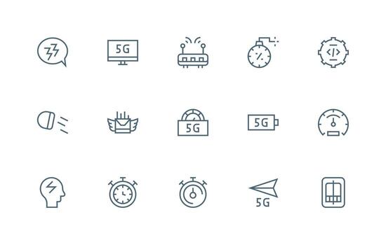 15 Icons for Speed in Regular Line Format Minimal Icon Pack vector