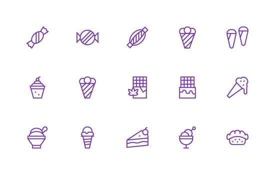 15 Icons for Chocolate in Regular Line Format All-Purpose Icon Design Pack vector