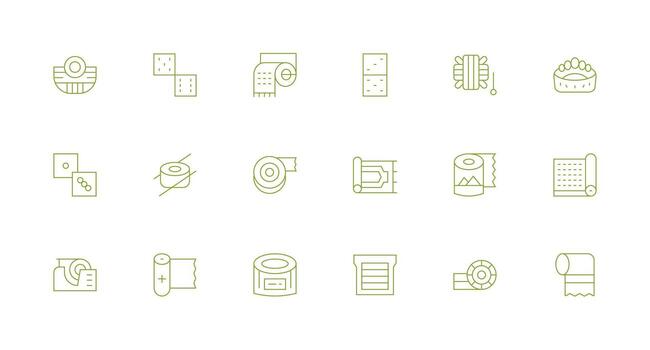 Roll Set with 18 Minimal Line Icons Design Icon Pack vector