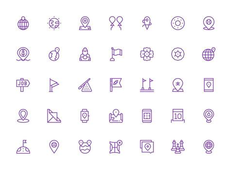 Position Design Icons featuring 35 in Regular Clean Line Style Basic Icon Series vector