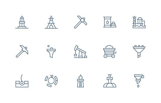 15 Regular Line Vectors for Extraction Theme Simple Icons for Interface and Wireframes