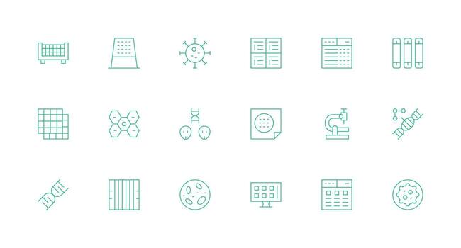 Cells featuring 18 Icons in Minimal Line Design Minimal Icon Set for Interface Projects vector