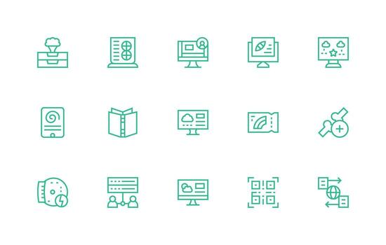 15 Regular Line Style Icons from Information Technology Collection Professional Icon Pack for Development Work vector