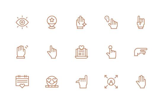 15 Highlight Icons in Regular Line Aesthetic UI-Ready Icon Collection vector