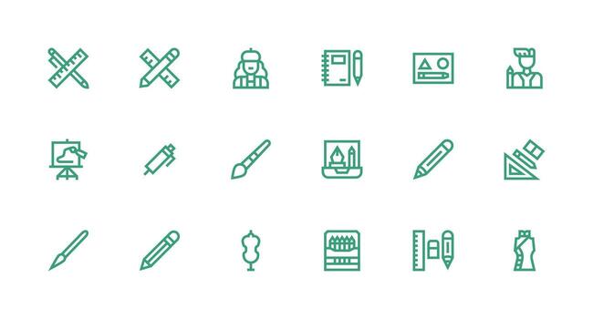 dibujar incluso 18 fuerte carrera línea ilustraciones ui y ux enfocado icono colección vector