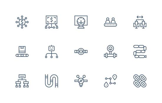 15 regular línea íconos para fluir gráficos sensible icono conjunto para flexible diseños vector