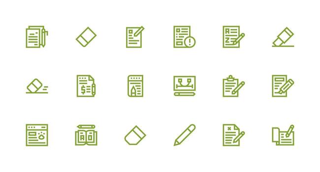 18 Strong Stroke Line Designs for Correction Icons Multi-Style Icons for Creative Projects vector