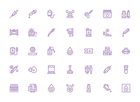 35 regular limpiar línea estilo íconos desde fluido colección estilo icono conjunto vector