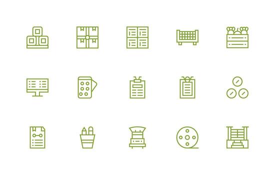 Organized Set with 15 Regular Line Icons Multi-Purpose Icon Pack for Templates vector