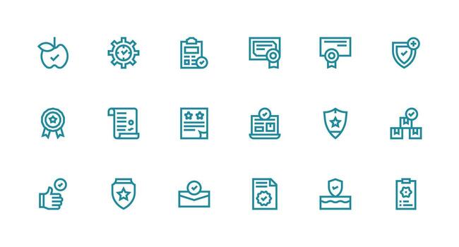 18 Strong Stroke Line Vectors for Validated Theme Simplified Icon Pack for Visual Tools