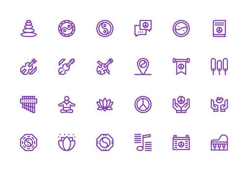 Thick Line Line Icons from Harmony Set with 24 Vectors Simple Icons for Interface and Wireframes