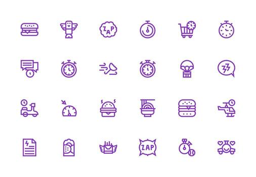 Quick Set with 24 Thick Line Line Icons Customizable Icon Series for Mobile Screens vector