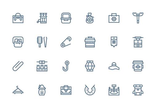 sostener diseño íconos presentando 24 en grueso línea línea estilo web y aplicación icono paquete colección vector