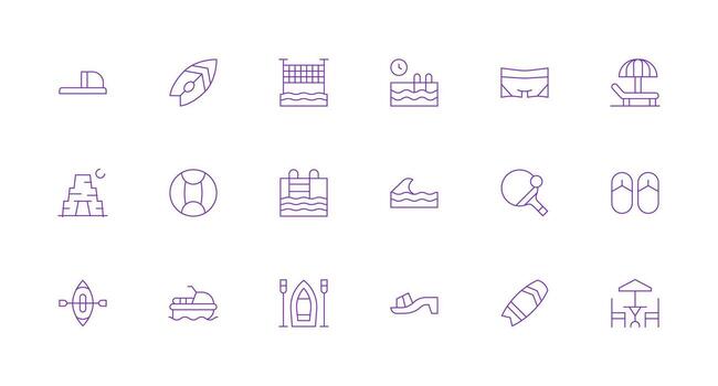 Minimal Line Icons from Leisure Set with 18 Vectors Functional Icon Series