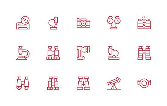 15 regular línea íconos para óptica gráficos interfaz icono colección para diario proyectos vector