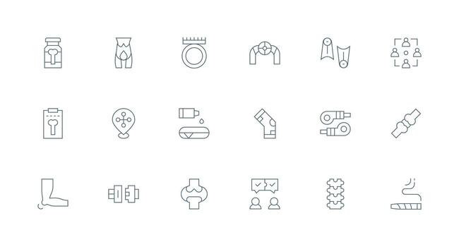 Joint including 18 Minimal Line Illustrations Flexible Icon System for Web Interfaces vector