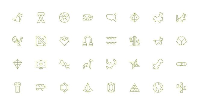 forma icono conjunto con 32 Delgado línea gráficos icono conjunto para web vector