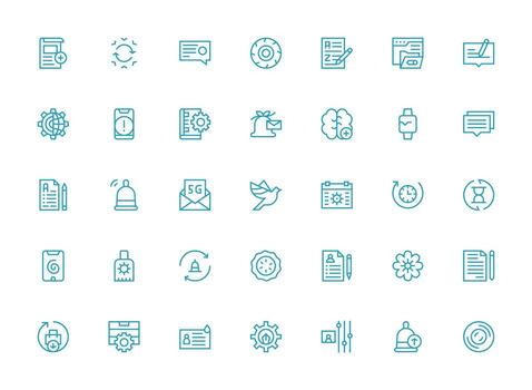 35 regular limpiar línea diseños para actualizar íconos esencial íconos para rápido ui edificio vector