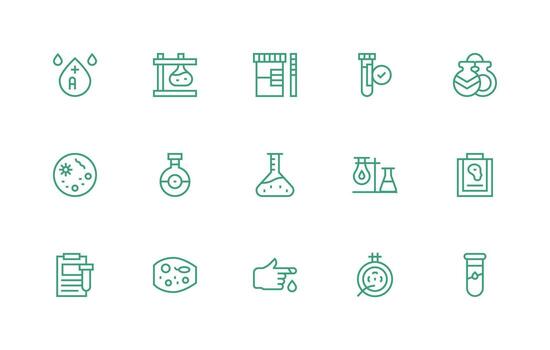 prueba conjunto con 15 regular línea íconos icono paquete para ui vector