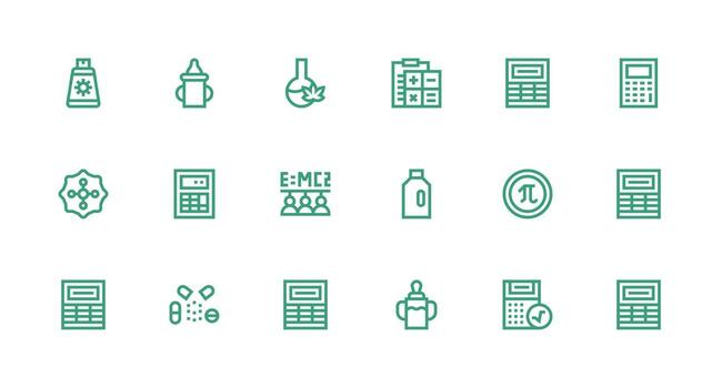 18 Icons for Formula in Strong Stroke Line Format All Device Compatible Icon Set vector