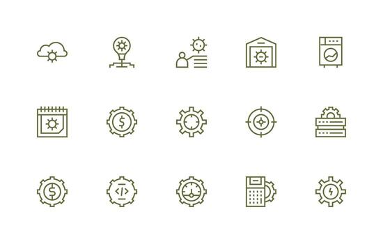 regular línea íconos desde mejoramiento conjunto con 15 vectores web icono colección