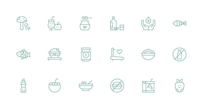 Minimal Line Icons from Healthy Set with 18 Vectors Smart Icon Collection