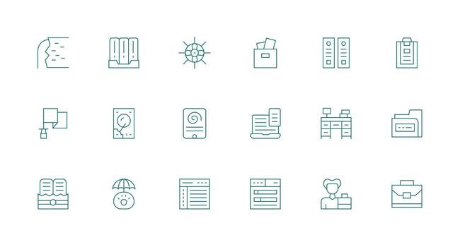 archivos diseño íconos presentando 18 en mínimo línea estilo icono conjunto para aplicaciones vector