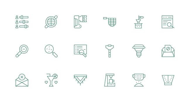 filtrar diseño íconos presentando 18 en mínimo línea estilo estándar icono paquete vector