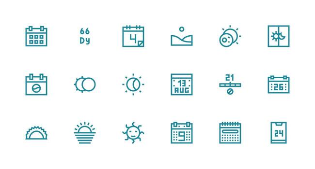 18 Strong Stroke Line Vectors for Day Theme Balanced Icon Set for Functional Design